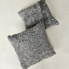 Paire de coussins en véritable peau de mouton à poils courts gris, 40 cm