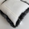 Two Large Grey Genuine Sheepskin Cushions 50cm
