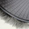 Coppia di cuscini rotondi in vera pelle di pecora a pelo lungo grigio 37 cm per sedie