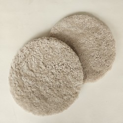 Shearling Sheepskin Round Bistro Seat Pads Oyster 37cm Chair Pads, Sold In Pairs