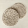 Shearling Sheepskin Round Bistro Seat Pads Oyster 37cm Chair Pads, Sold In Pairs