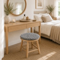 Pair of Grey Real Sheepskin Round Seat Pads Short Haired 37cm Chair Pads