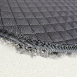 Paire de coussins de siège ronds en véritable peau de mouton grise à poils courts, 37 cm de diamètre