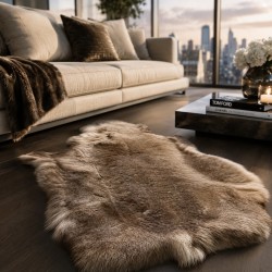Large Brown Reindeer Hide Rug | Natural Reindeer Skin Rug