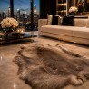 Grand tapis en peau de renne brune | Tapis en peau de renne naturelle