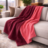 Couverture polaire réversible bordeaux | Plaid polaire réversible | Plaid rouge