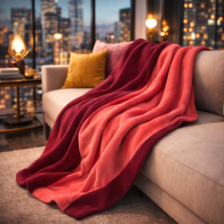 Reversible Wine Fleece Blanket | Reversible Fleece Throw | Red Throws
