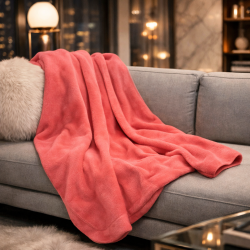 Coral Fleece Blanket Throw | Peach Fleece Blanket | Fleece Blankets |
