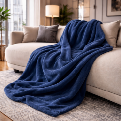 Petrol Blue Fleece Blanket | Blue Fleece Throw | Fleece Blankets |