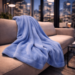 Sky Blue Fleece Throw | Light Blue Fleece Blanket | Fleece Blankets |