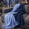 Reversible Blue Fleece Throw | Reversible Fleece Throw | Fleecy Blanket