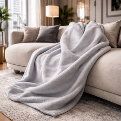 Couverture polaire gris clair | Plaid polaire gris pâle | Couvertures polaires |