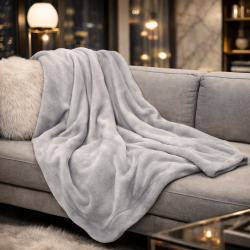 Light Grey Fleece Blanket | Pale Grey Fleece Throw | Fleece Blankets |