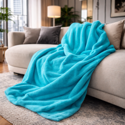 Jade Green Fleece Throw | Jade Fleece Blanket | Green Fleece Blanket |