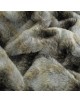 Fur Throw Grey Wolf, Grey Striped Fur Throw, Grey & Brown Fur Throw