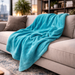 Jade Green Fleece Throw | Jade Fleece Blanket | Green Fleece Blanket |