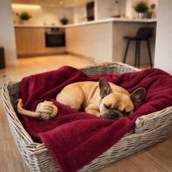Wine Fleece Pet Blanket | Soft Fleece Pet Blankets | Fleece Dog Blanket