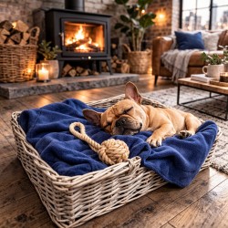 Petrolblauwe Fleece Honden Deken | Fleecy Honden Deken | Blauwe Huisdier Deken