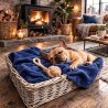 Petrol Blue Fleece Dog Blanket | Fleecy Dog Blanket | Blue Pet Blanket