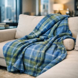 Blue Tartan Throw | Blue Tartan Check Blanket | Blue Tartan Check Throws