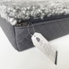 Large Grey Real Sheepskin Pet Bed. Short Curly Haired Memory Foam Dog Bed