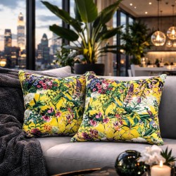 Midsummer Luxury Velvet Cushions | Floral Printed Velvet Cushions |