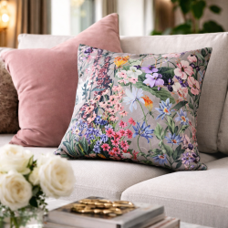 Reversible Velvet Rhapsody Cushions | Reversible Floral Velvet Cushions