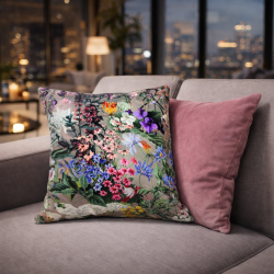 Coussins réversibles en velours Rhapsody | Coussins réversibles en velours à motifs floraux