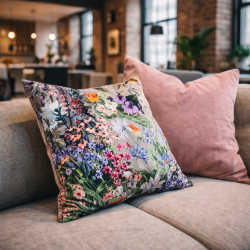 Coussins réversibles en velours Rhapsody | Coussins réversibles en velours à motifs floraux