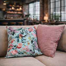 Tranquillity Reversible Velvet Cushions | Reversible Floral Cushions