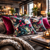 Coussins réversibles en velours Patagonia | Coussins de luxe en velours tropical