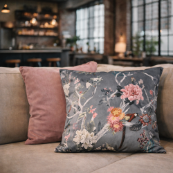 Chinoiserie Reversible Velvet Cushions | Oriental Velvet Cushions