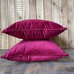 Coussins décoratifs en velours rose vif | Coussins unis en velours rose