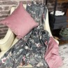 Plaid réversible en velours à motifs chinoiserie | Plaid de luxe en velours imprimé |