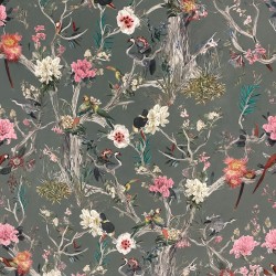 Plaid réversible en velours à motifs chinoiserie | Plaid de luxe en velours imprimé |