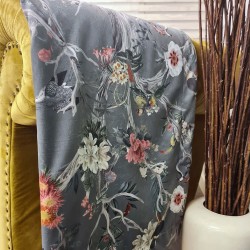 Luxury Chinoiserie Velvet Throw | Luxury Oriental Printed Velvet Throw