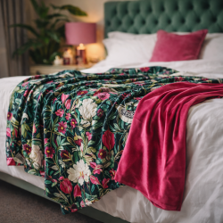 Reversible Patagonia Velvet Throw | Luxury Printed Velvet Bed Runner