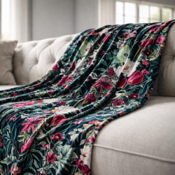 Double Sided Patagonia Velvet Throw | Luxury Printed Velvet Bed Runner