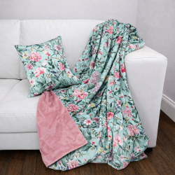 Plaid réversible en velours - Tranquillité | Plaid de luxe en velours imprimé