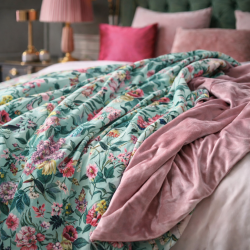 Reversible Velvet Throw - Tranquillity | Luxury Printed Velvet Throw