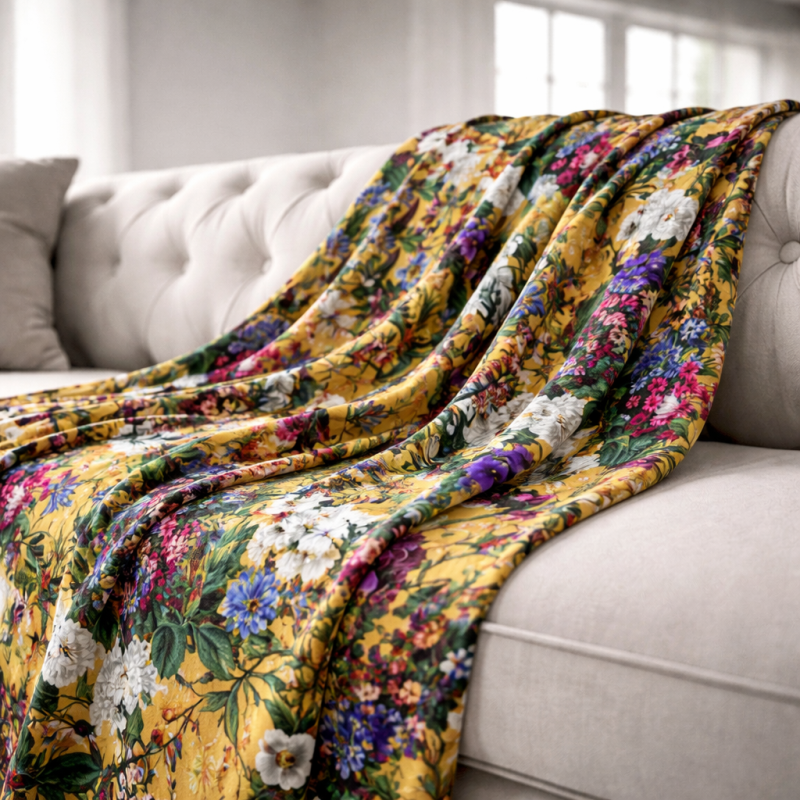 Midsummer Luxe Fluwelen Deken | Dubbelzijdige Grote Bloemen Fluwelen Deken