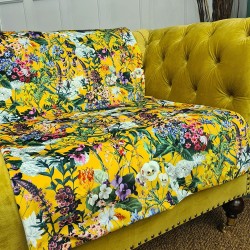 Plaid de luxe en velours pour la Saint-Jean | Grand plaid en velours à motif floral double face
