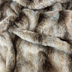 Ashford Grey Brown Faux Fur Fabric