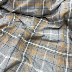 Grey Tartan Check Fabric | Grey Tartan Fabric | Checked Craft Fabric |