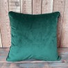 Green Velvet Scatter Cushions | Emerald Green Piped Sofa Cushions
