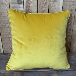 Cuscini Decorativi in Velluto Giallo Senape | Cuscini in Velluto Giallo Semplice
