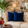 Coussins en velours bleu marine | Coussins décoratifs unis en velours bleu