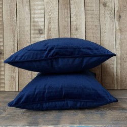 Coussins en velours bleu marine | Coussins décoratifs unis en velours bleu
