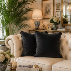 Black Velvet Scatter Cushions | Plain Black Velvet Pillows