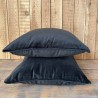 Coussins décoratifs en velours noir | Oreillers unis en velours noir